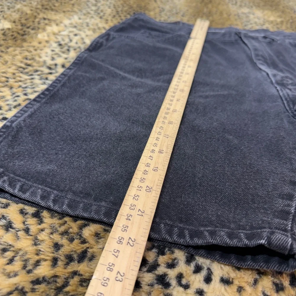 Vintage 90s Wrangler Baggy Black Jorts Size 35 USA Made Denim Shorts Relaxed Fit